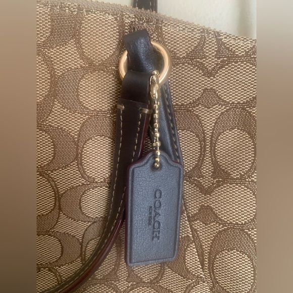 Coach Mini Kelsey Satchel In Signature Jacquard F27580 Brown tan crossbody - Picture 2 of 14